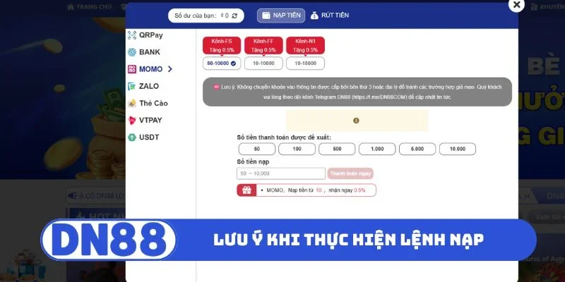 Lưu ý quan trọng khi thực hiện lệnh nạp